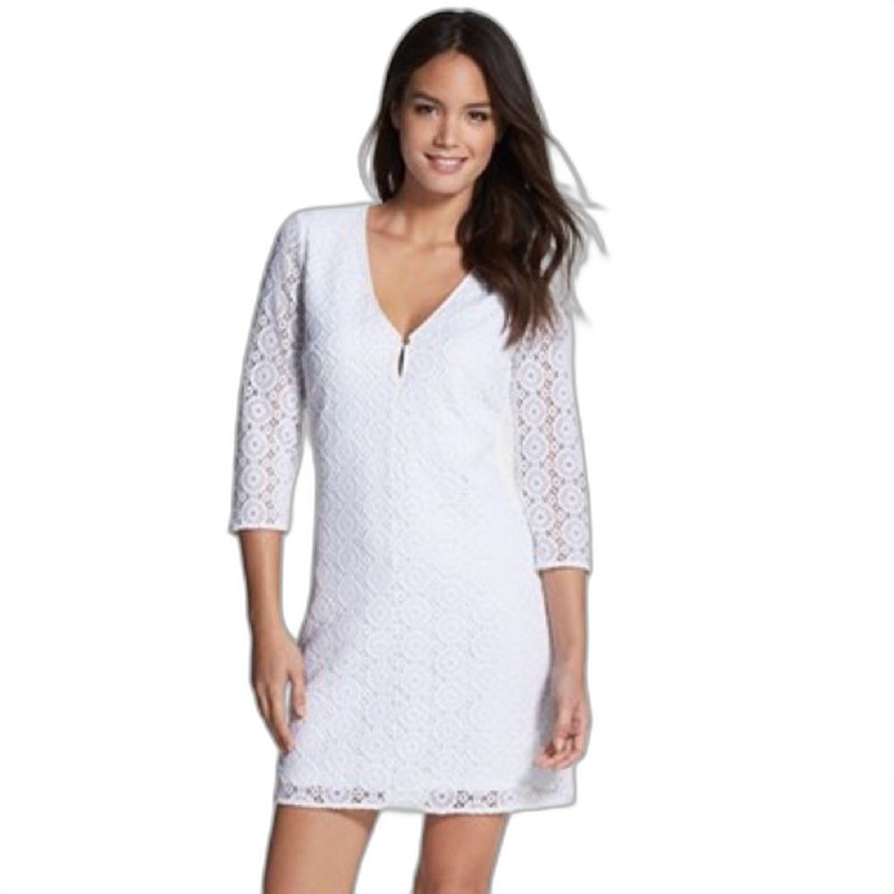 Lilly Pulitzer Lamora Dress Women's' Size Medium Resort White Breakers Lace